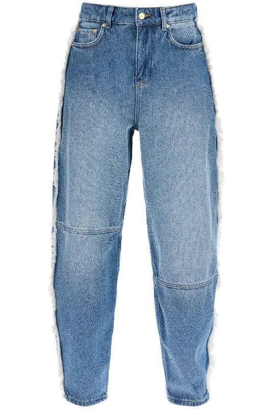 Ganni Women's Distressed Barrel Jeans With Stylish High-Waist Skinny Denim