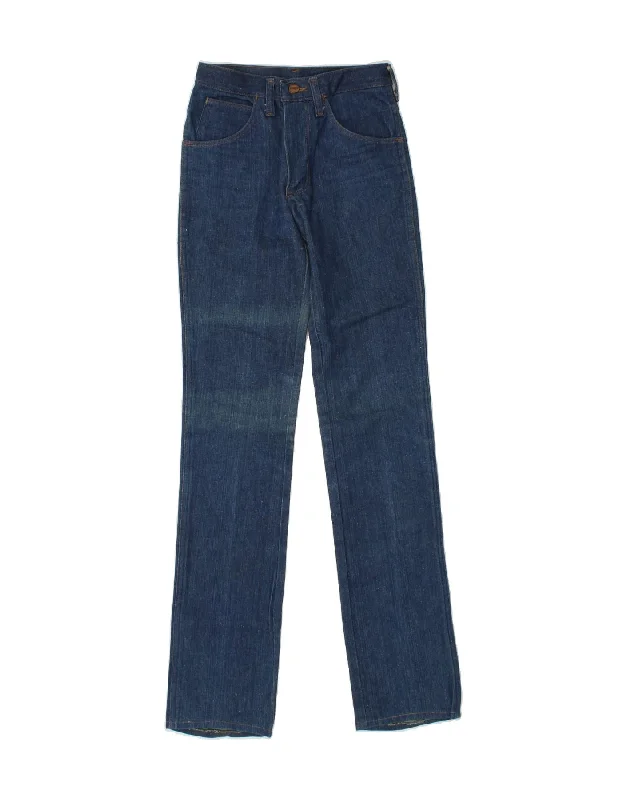 WRANGLER Womens Slim Jeans W26 L35 Blue Cotton Trendy Button-Up High-Waist Jeans