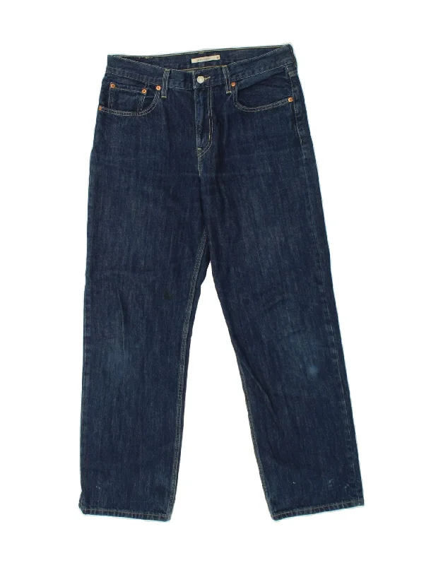 LEVI'S Womens Low Straight Jeans W30 L30  Blue Cotton Elegant Raw Hem Jeans
