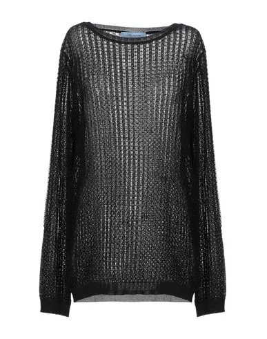 Blumarine Women Jumper Black 12 UK Solid Print Embellished