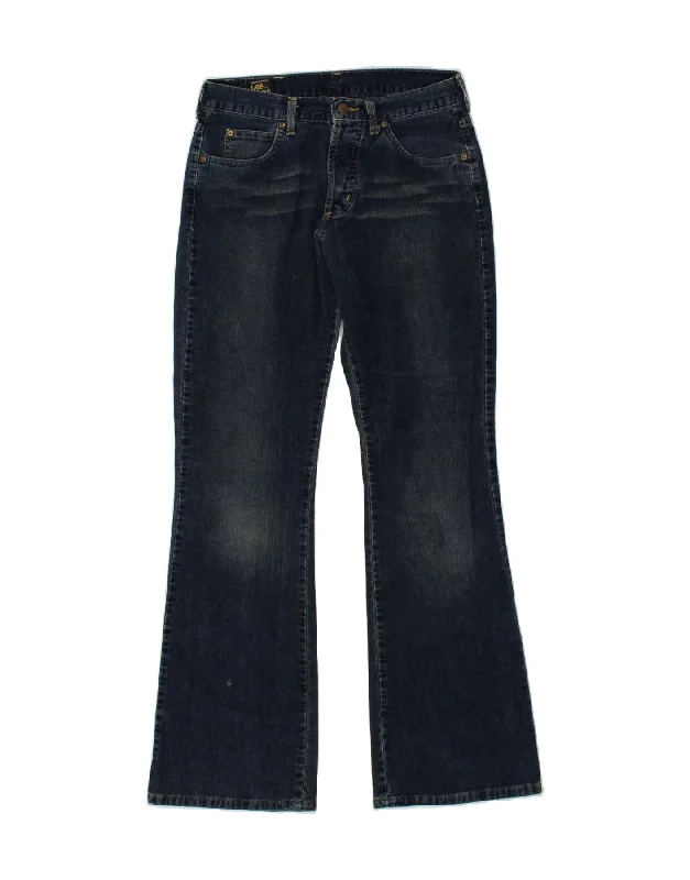 LEE Womens Denver Bootcut Jeans W31 L34 Navy Blue Cotton Comfortable Mid-Rise Jeans