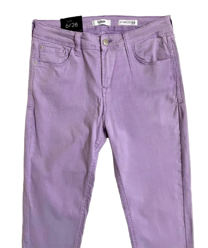 Women's Denim Effortless Ankle Mid Rise Skinny Jeans In Purple Casual Straight-Leg Jeans