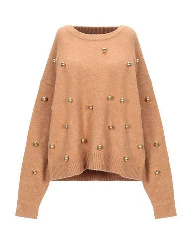 Alice + Olivia Women Jumper Camel XS INT Houndstooth Herringbone Solid