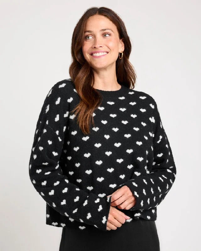 Splendid Lolly Heart Sweater Welt Pockets Slit Pockets Flap Pockets