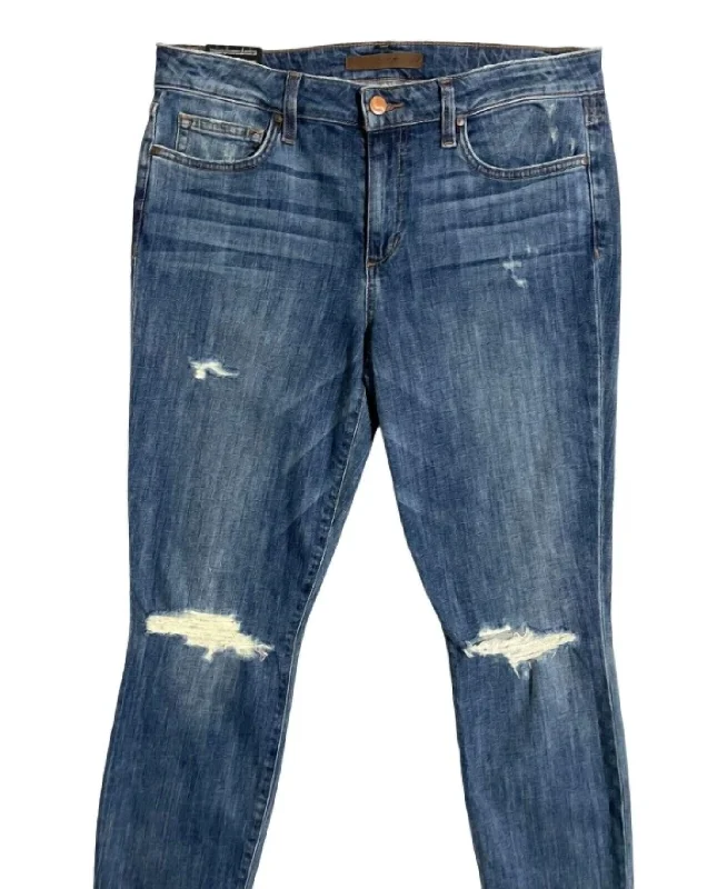 Women's Ava Ripped Distressed Skinny Ankle Jeans In Blue Elegant High-Waisted Flared Jeans