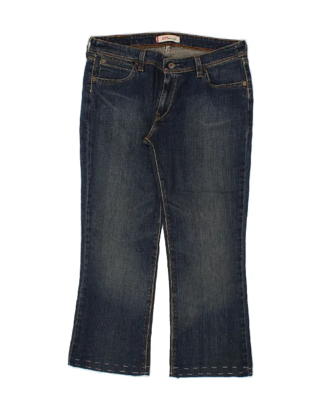 LEVI'S Womens 572 Bootcut Jeans W34 L25 Blue Cotton Trendy Skinny Fit Jeans