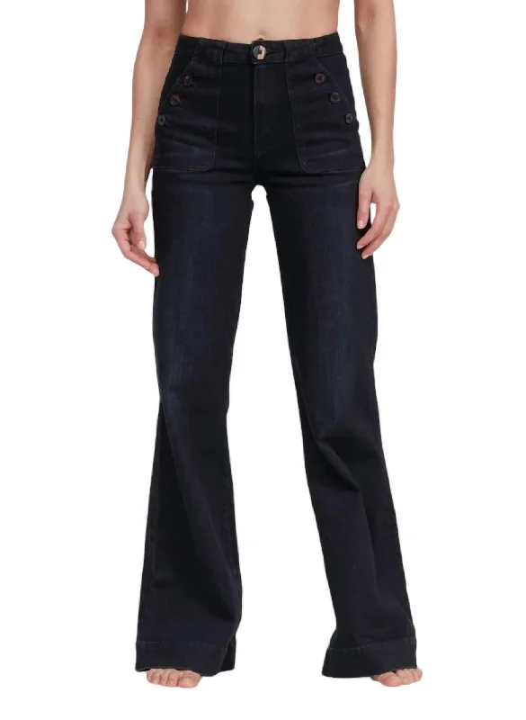 Brick House Wide Leg Jeans In Rock Chic Faded Blue Jeans