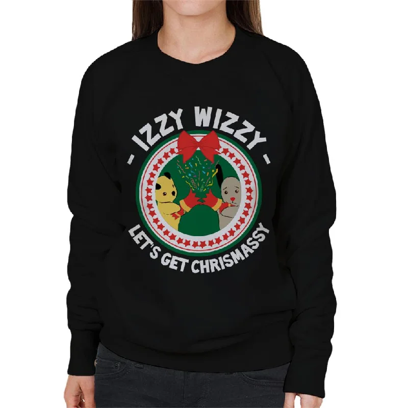 Sooty Christmas Izzy Wizzy Lets Get Chrismassy Women's Sweatshirt Hoodie with Color Block Contrast Stylish Sooty Christmas Izzy Wizzy Lets Get Chrismassy Women's Sweatshirt Hoodie with Color Block Contrast Stylish