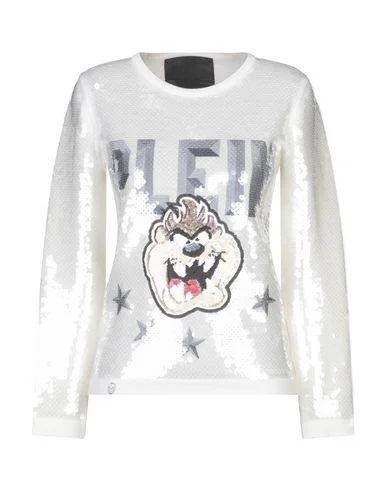 Philipp Plein Women Jumper Ivory S INT Spandex Rayon Corduroy