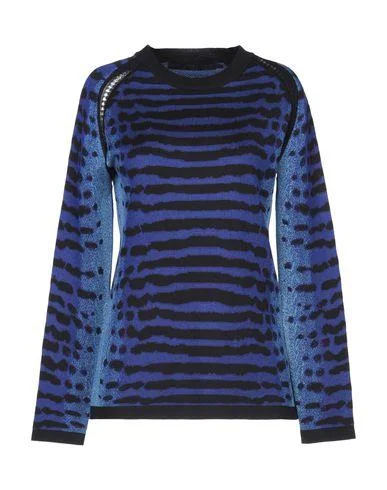 Proenza Schouler Women Jumper Dark blue M INT Plaid Sweater Polka Dot Checkered