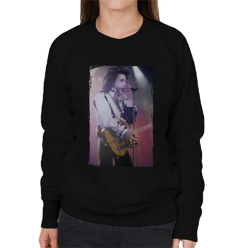 Prince Nude Tour 1991 Performing With Guitar Women's Sweatshirt Hoodie with Lace Feminine Delicate Prince Nude Tour 1991 Performing With Guitar Women's Sweatshirt Hoodie with Lace Feminine Delicate