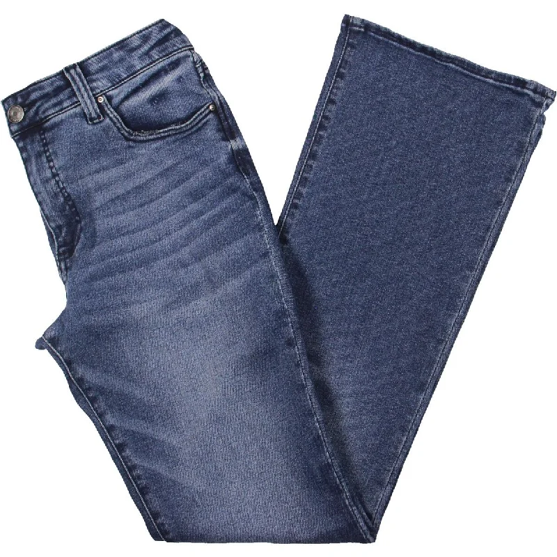 Natalie Womens High Rise Faded Bootcut Jeans Comfortable Faded High-Rise Jeans