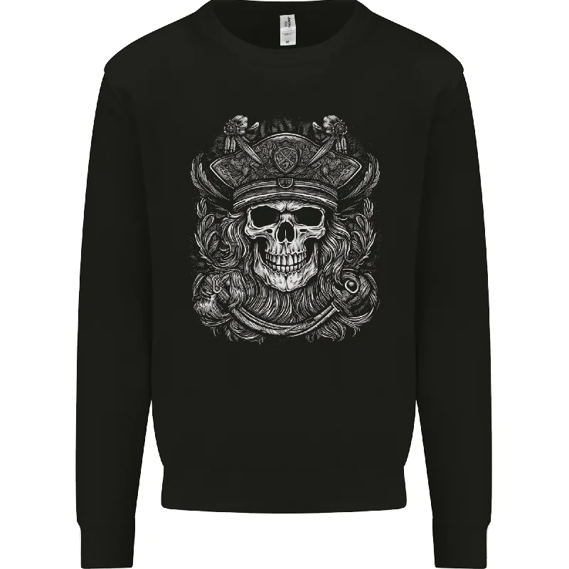 A Fantasy Pirate Skull Mens Sweatshirt Jumper Hoodie with Hem Detail Decorative Unique A Fantasy Pirate Skull Mens Sweatshirt Jumper Hoodie with Hem Detail Decorative Unique