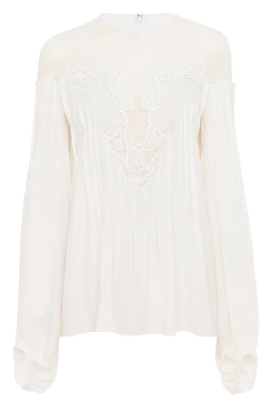 Embellished Blouse Sweetheart Neck Blouse
