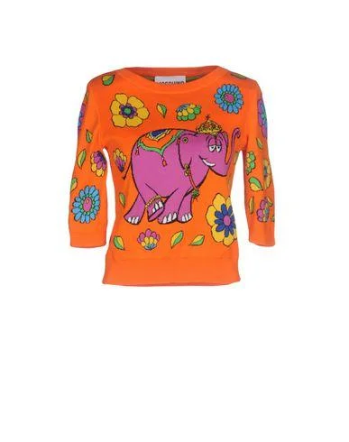 Moschino Women Jumper Orange 8 UK Lightweight Heavyweight Midweight