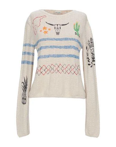 Saint Laurent Women Jumper Beige M INT Fleece Sweater Nylon Polyester