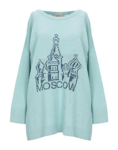 Twinset Women Jumper Light green S INT Silk Blend Satin Velvet
