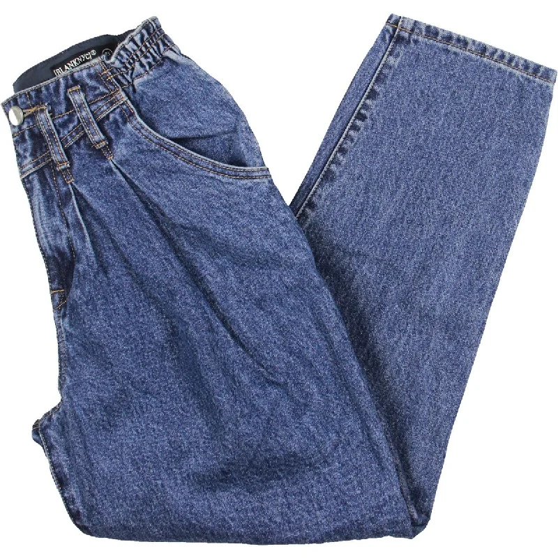 The Baxter Womens Pleated Ribcage Straight Leg Jeans Stylish Acid-Wash Jeans