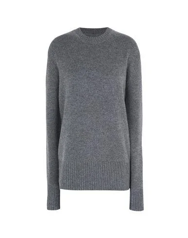 Calvin Klein Women Jumper Grey S INT Notch Collar Peter Pan Collar Cowl Neck