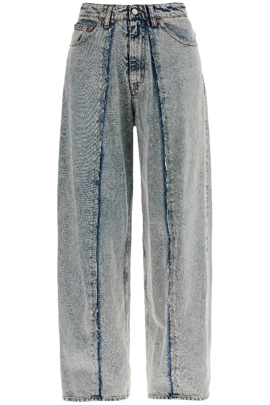 Mm6 Maison Margiela Women's Wide Leg Jeans Stylish High-Waist Jeans