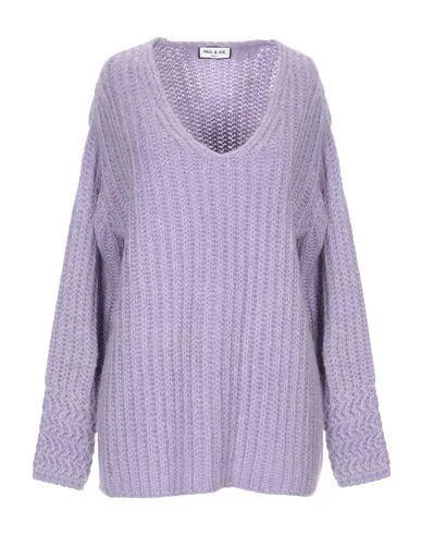 Paul & Joe Women Jumper Mauve 3 Designer Chenille Fabric Brocade Fabric Lace Fabric