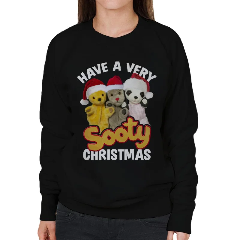 Sooty Christmas Have A Very Sooty Christmas Women's Sweatshirt Hoodie with Embroidery Detailed Premium Sooty Christmas Have A Very Sooty Christmas Women's Sweatshirt Hoodie with Embroidery Detailed Premium