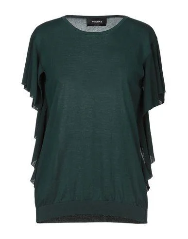 Rochas Women Jumper Green 12 UK Transparent Opaque Sheer