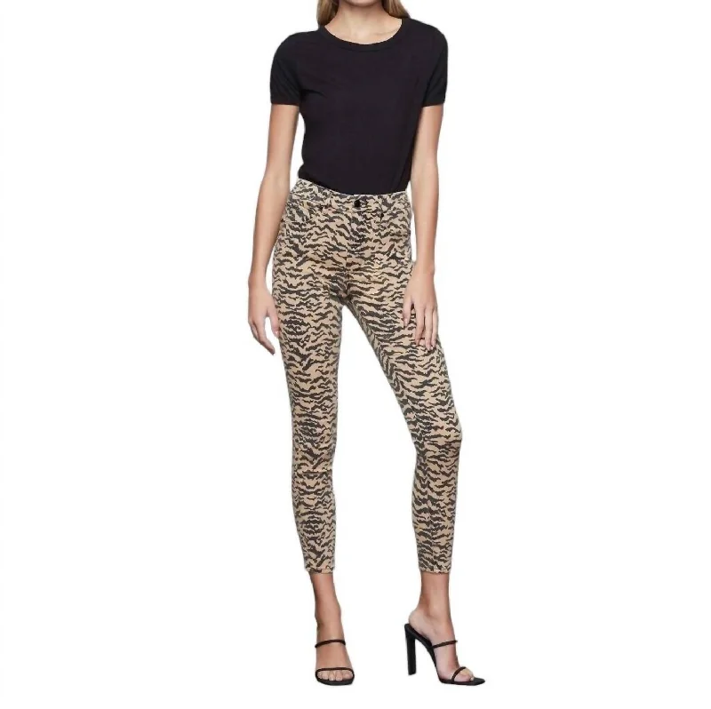 Good Waist Zebra Print High Rise Skinny Jeans In Multicolor Cozy Stretch High-Waist Jeans