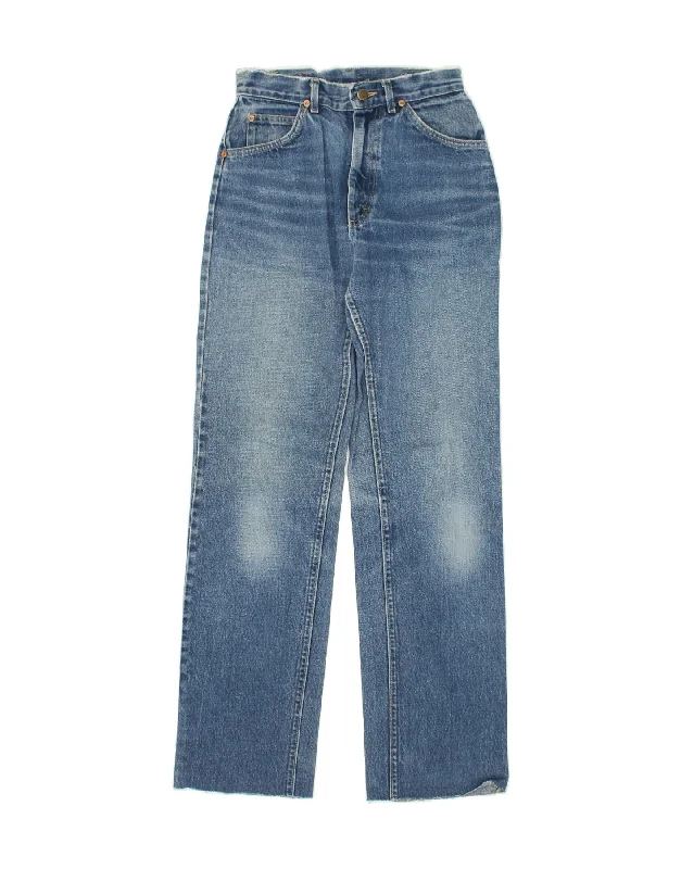 LEE Womens Straight Jeans W26 L31 Blue Cotton Casual Bootcut Ripped Jeans