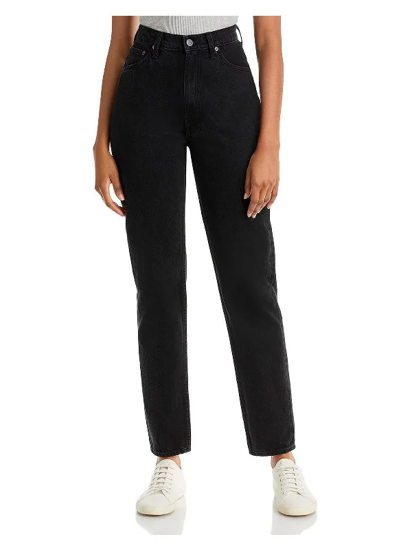 Womens Cotton Ankle Straight Leg Jeans Cozy Wide-Legged Jeans