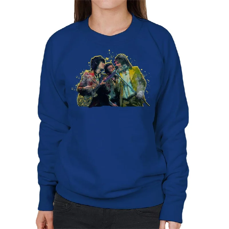 TV Times Rod Stewart With The Faces And Ronnie Wood Women's Sweatshirt Hoodie with Rolled Sleeves Casual Relaxed TV Times Rod Stewart With The Faces And Ronnie Wood Women's Sweatshirt Hoodie with Rolled Sleeves Casual Relaxed