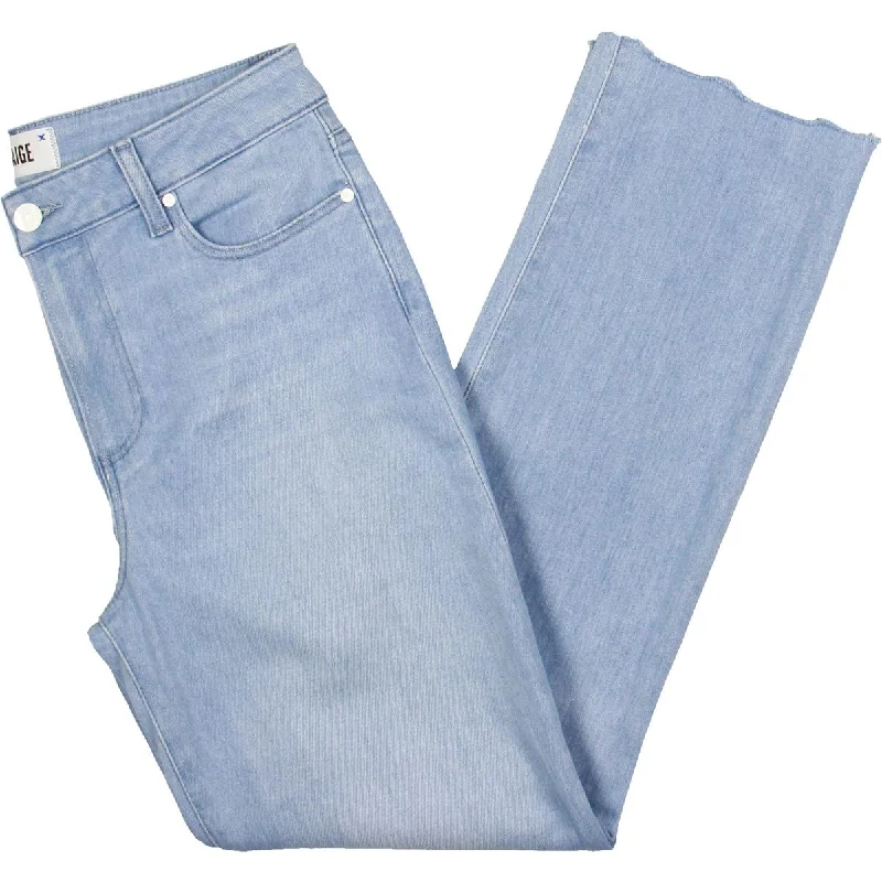 Cindy Womens High Rise Ankle Straight Leg Jeans Cozy Stretch High-Waist Jeans