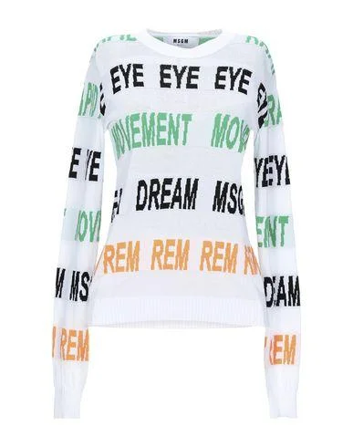 Msgm Women Jumper White S INT Notch Collar Peter Pan Collar Cowl Neck