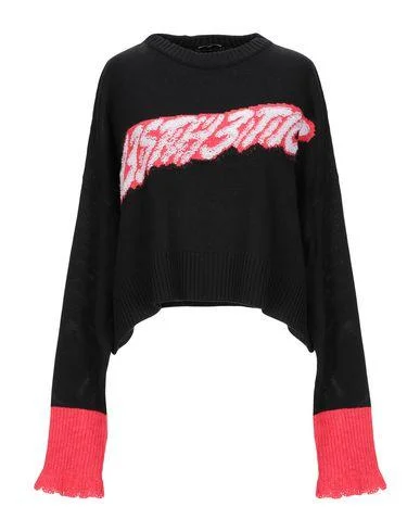 Diesel Women Jumper Black S INT Chenille Brocade Lace