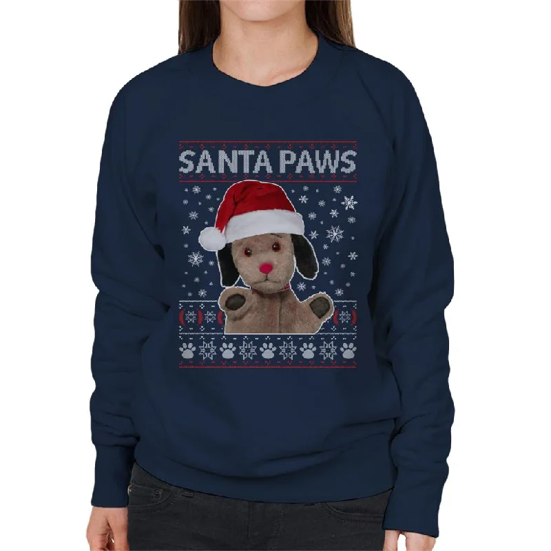 Sooty Christmas Sweep Santa Paws Women's Sweatshirt Hoodie with Snap Buttons Easy Quick Sooty Christmas Sweep Santa Paws Women's Sweatshirt Hoodie with Snap Buttons Easy Quick