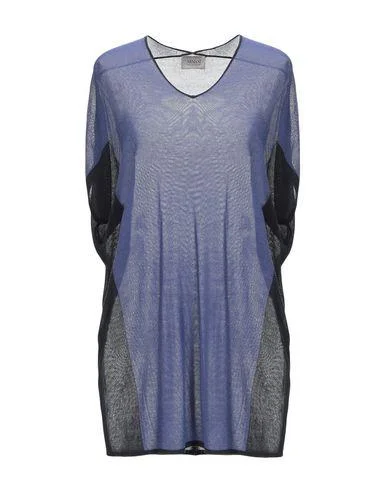 Armani Collezioni Women Jumper Blue S INT Glossy Satin Silk