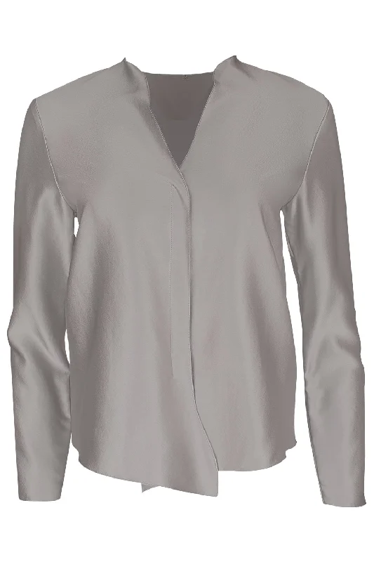 House Blouse - Silver Embroidered Floral Blouse