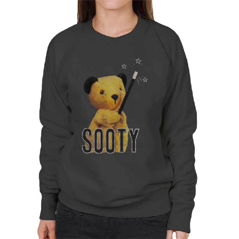 Sooty Retro Magic Wand Women's Sweatshirt Hoodie with Print Artistic Unique