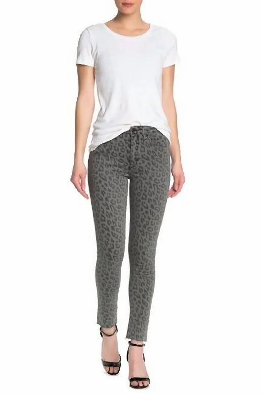 High Rise Leopard Print Skinny Jeans In Green Fashionable Bootcut Jeans