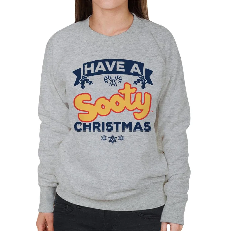 Sooty Christmas Have A Sooty Christmas Blue Banner Design Women's Sweatshirt Hoodie with Hem Drawcord Adjustable Customizable Sooty Christmas Have A Sooty Christmas Blue Banner Design Women's Sweatshirt Hoodie with Hem Drawcord Adjustable Customizable