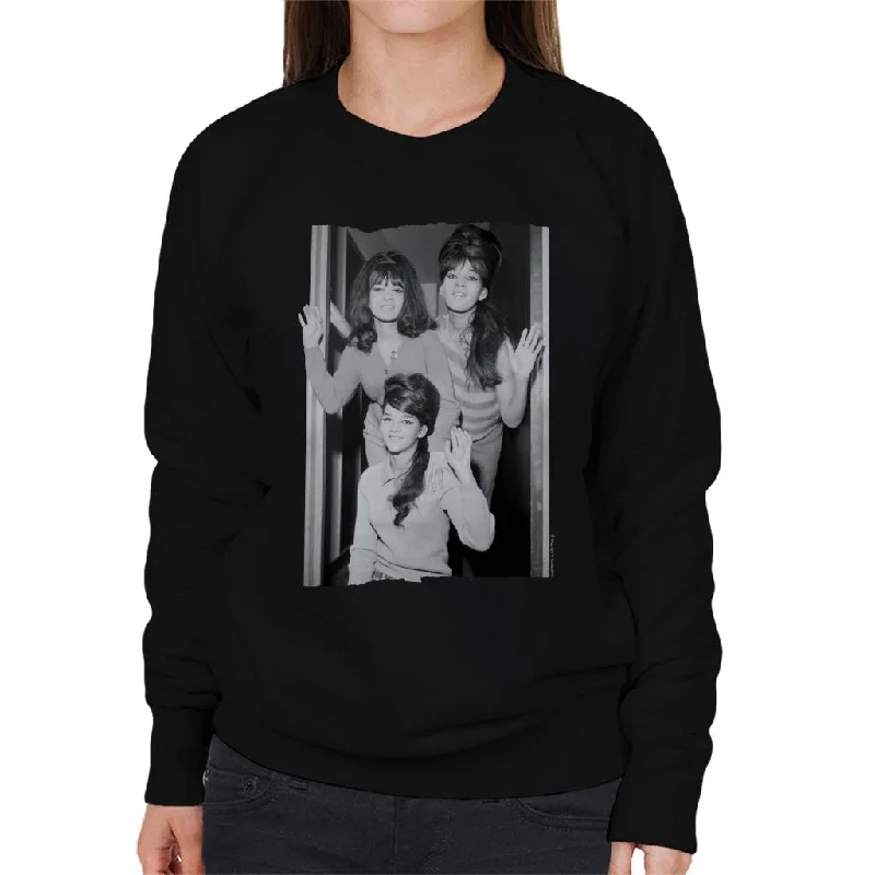 TV Times The Ronettes Wave Women's Sweatshirt Hoodie with Raw Hem Edgy Unfinished