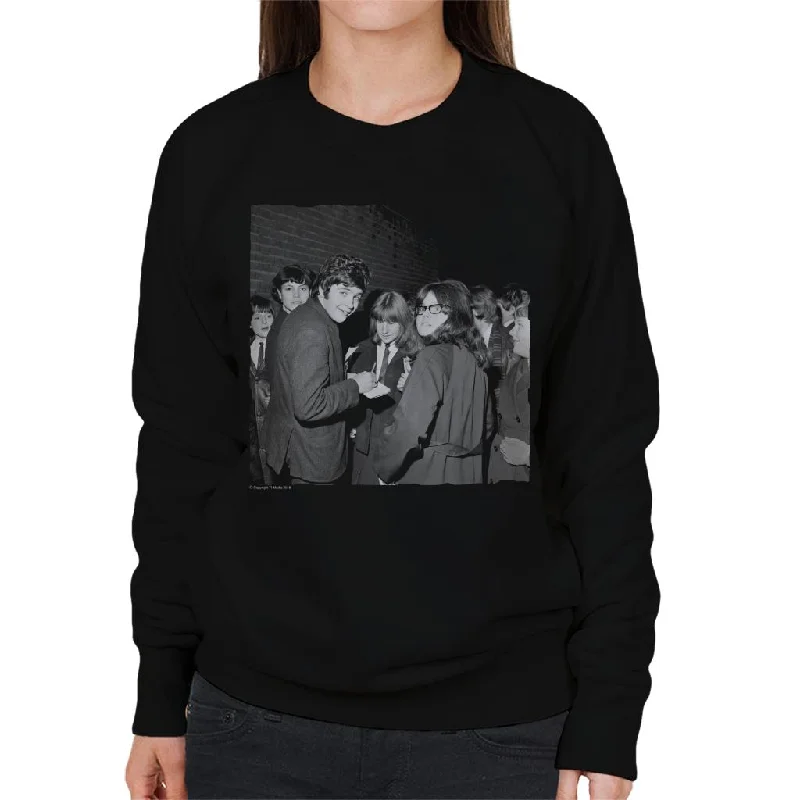 TV Times David Essex Signing Autographs Women's Sweatshirt Hoodie with Slit Hem Functional Movement TV Times David Essex Signing Autographs Women's Sweatshirt Hoodie with Slit Hem Functional Movement