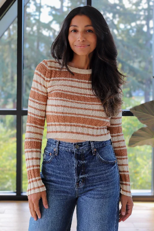 Billabong Clare Striped Sweater Tailored Straight A-Line