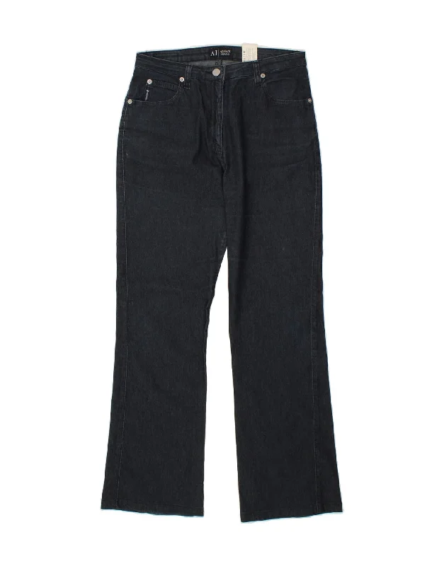 ARMANI Womens Bootcut Jeans W29 L29 Navy Blue Cotton Comfortable Full-Length Denim Jeans