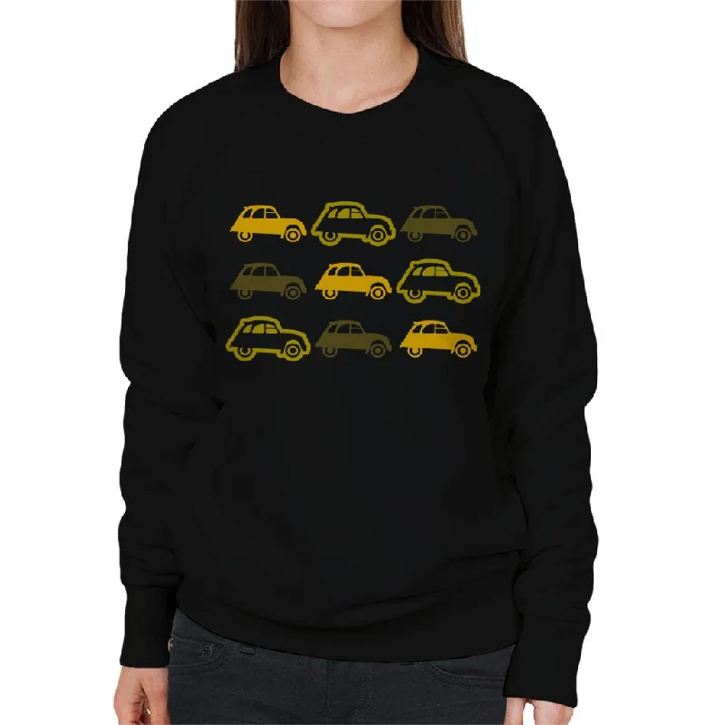 Citroën Vintage 2CV Pattern Women's Sweatshirt Hoodie with Elastic Waist Stretchable Comfortable Citroën Vintage 2CV Pattern Women's Sweatshirt Hoodie with Elastic Waist Stretchable Comfortable