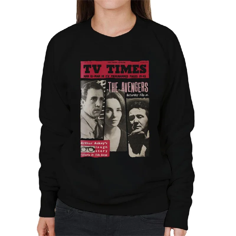TV Times The Avengers 1961 Cover Women's Sweatshirt Hoodie with Zipper Versatile Modern