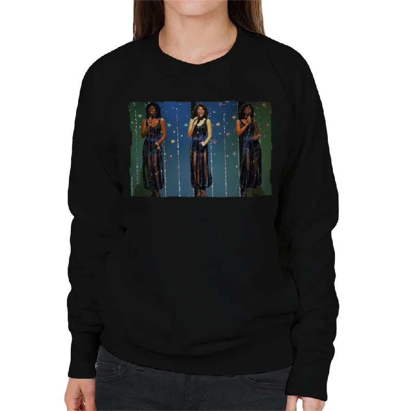 TV Times The Three Degrees Pop Group Performing Women's Sweatshirt Hoodie with Embroidery Detailed Premium TV Times The Three Degrees Pop Group Performing Women's Sweatshirt Hoodie with Embroidery Detailed Premium