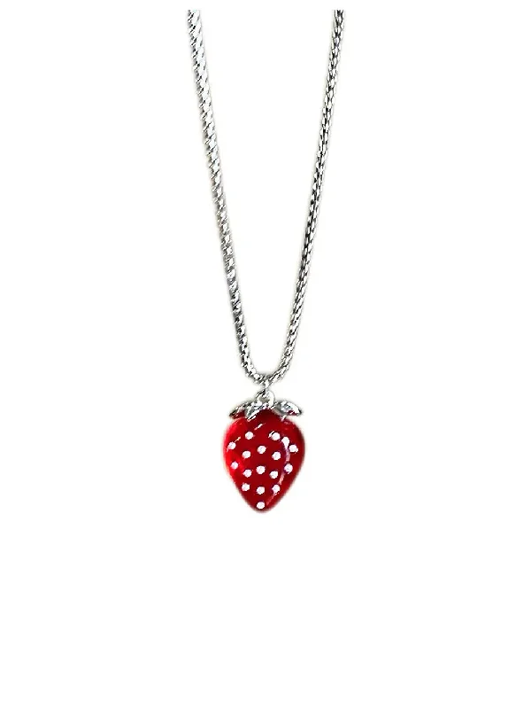 'Strawberry Dream'Y2k Clear Red Sweater Necklace Wool Fabric Cashmere Fabric Tweed Fabric 'Strawberry Dream'Y2k Clear Red Sweater Necklace Wool Fabric Cashmere Fabric Tweed Fabric