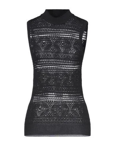 Boutique Moschino Women Jumper Black 10 UK Houndstooth Herringbone Solid