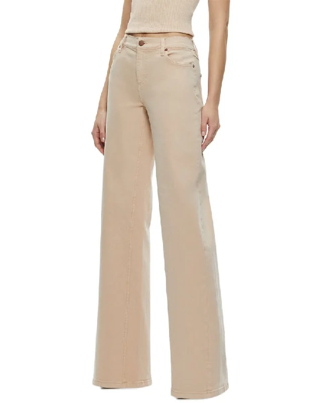 alice + olivia Ernie Low-Rise Buckle Back Baggy Jean Fashionable Raw Hem Bootcut Jeans alice + olivia Ernie Low-Rise Buckle Back Baggy Jean Fashionable Raw Hem Bootcut Jeans